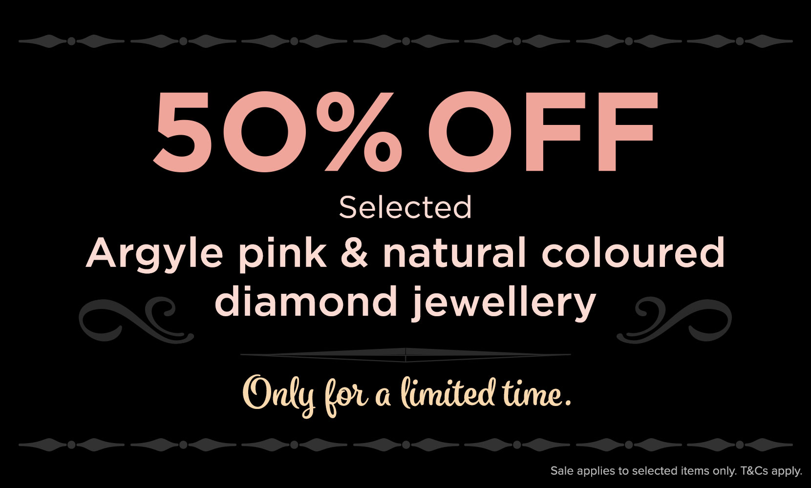 50% OFF Argyle pink diamonds & natural coloured diamond jewellery