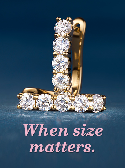 Grande lab-grown white diamond huggie earrings with five diamonds each