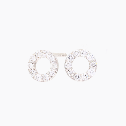 NXT Flight white diamond circle stud earrings
