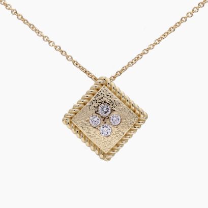 Tenille white diamond square necklace