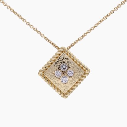 Tenille white diamond square necklace