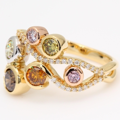 Soiree SGL-certified rainbow diamond dress ring