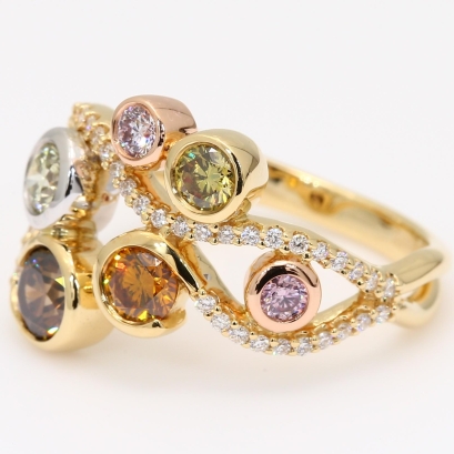Soiree rainbow diamond dress ring