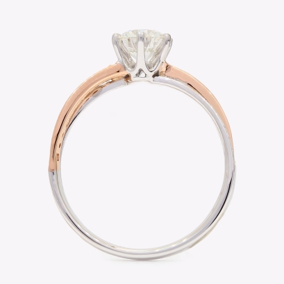 Evelyn GIA-certified Argyle light pink champagne and white diamond ring