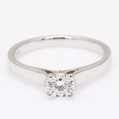 Annabella GIA-certified Argyle light pink champagne and white diamond solitaire ring