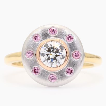 Ceres I white and Argyle pink diamond ring