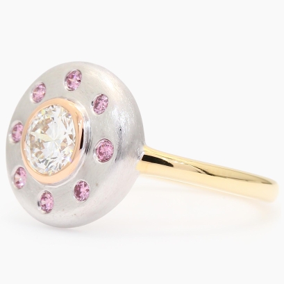 Ceres I white and Argyle pink diamond ring