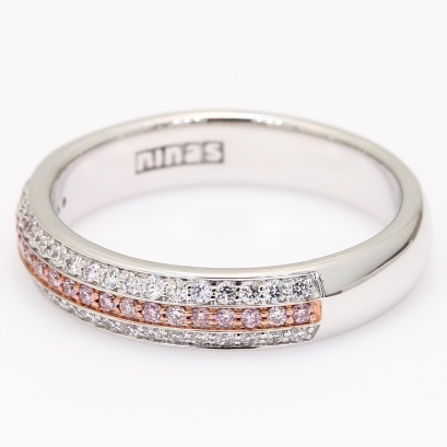 Ombre white and Argyle pink diamond dress ring