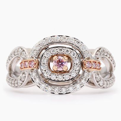 Babylon Argyle pink and white diamond dress ring
