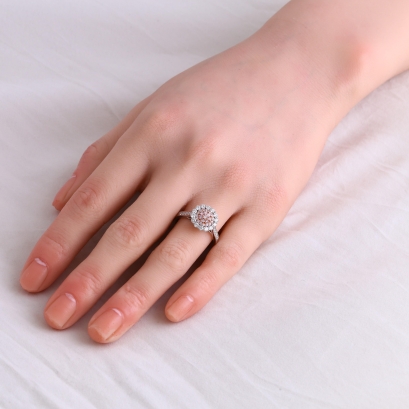 Jadore Argyle pink diamond halo ring