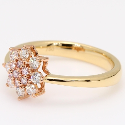 Precious Argyle pink diamond flower cluster halo ring