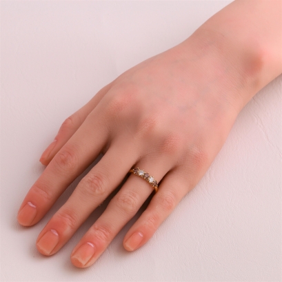Daphne champagne and white diamond ring