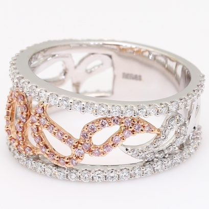 Paisley Argyle pink and white diamond dress ring