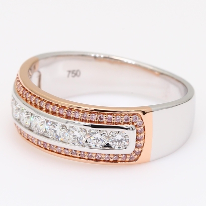 Arabella Argyle purplish pink diamond band ring