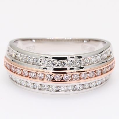 Valentina Argyle light pink champagne diamond band ring