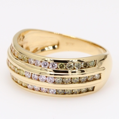 Valentina rainbow diamond band ring