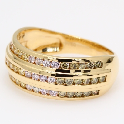 Valentina rainbow diamond band ring