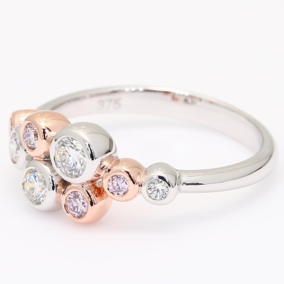 Luminescence purple and white diamond ring