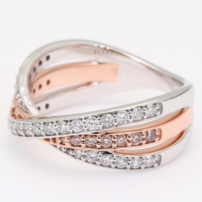 Chrysler Argyle intense pink champagne and white diamond dress ring
