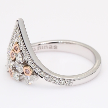 Lilibet Argyle light pink champagne and white diamond dress ring