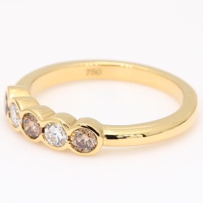 Aurelia champagne and white diamond ring