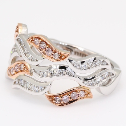 Nexus Argyle pink champagne and white diamond dress ring