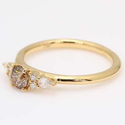 Cedar champagne and white diamond ring