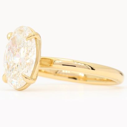 Lola 3.02 carat oval-cut white lab-grown solitaire diamond ring