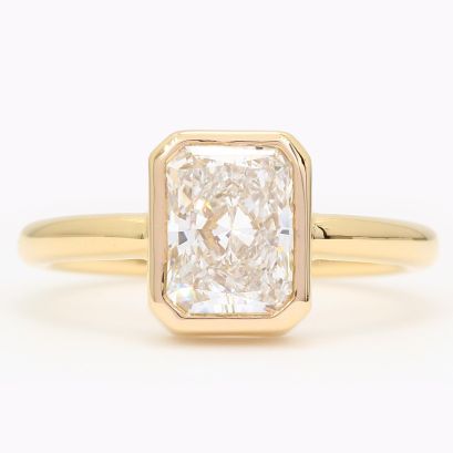 Lark 2.06 carat radiant-cut lab-grown white bezel-set solitaire diamond ring