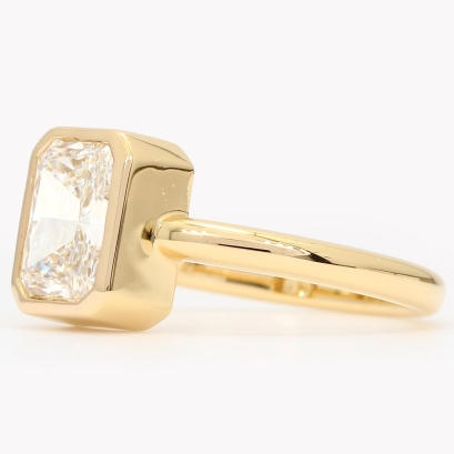 Lark 2.06 carat radiant-cut white lab-grown bezel-set solitaire diamond ring