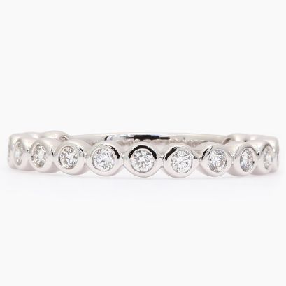 Dove white bezel-set diamond band ring