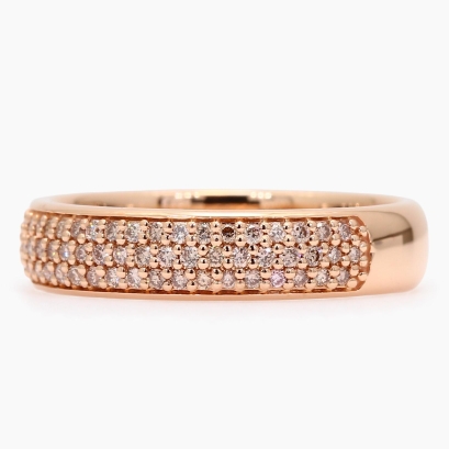 Sidra pave-set Argyle intense pink champagne diamond band