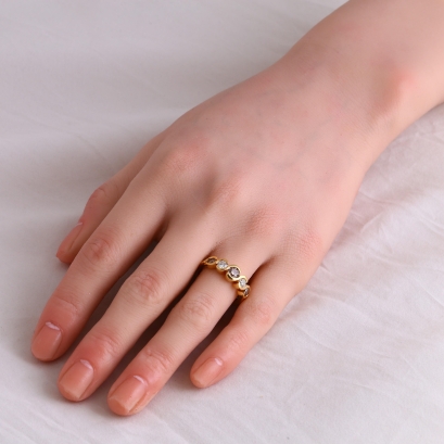 Delta white and champagne diamond dress ring