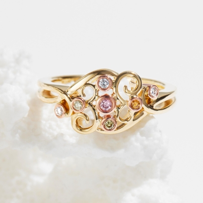 Rainbow Glitter rainbow diamond ring