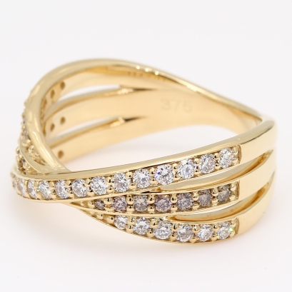 Chrysler champagne and white diamond dress ring
