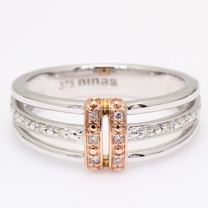 Francesca Argyle light pink champagne and white diamond dress ring