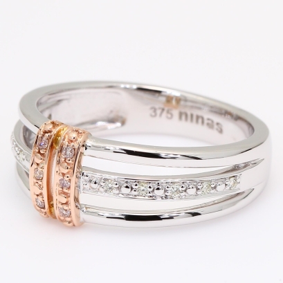 Francesca Argyle light pink champagne and white diamond dress ring
