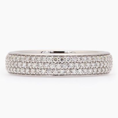 Sidra white diamond pave-set band