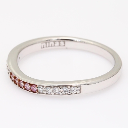 Espouse Argyle pink and white diamond curved ring