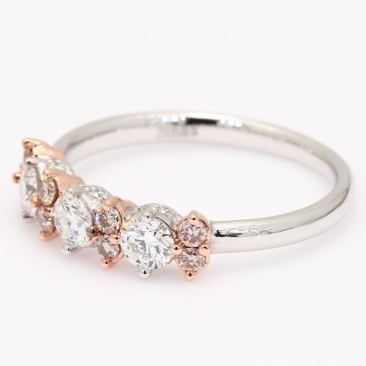 Reap white and Argyle pink champagne diamond ring