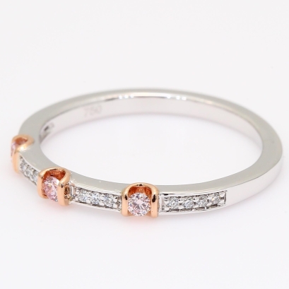 Trio Argyle pink and white diamond wedding ring