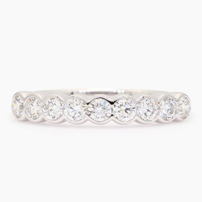 Muse white bezel-set diamond band