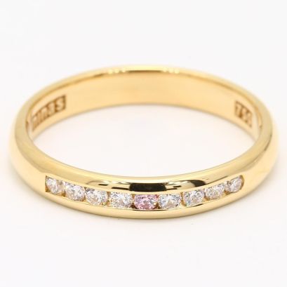 Swan Argyle pink white diamond channel set ring