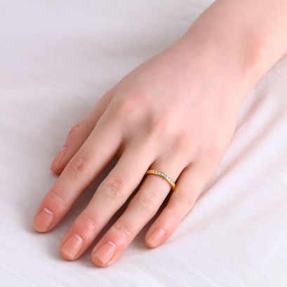 Swan Argyle pink white diamond channel set ring