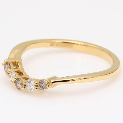 Convex champagne and white diamond stackable ring