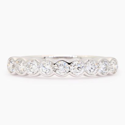 Muse white bezel-set diamond band