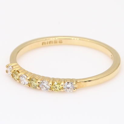 Motif yellow and white diamond stackable ring