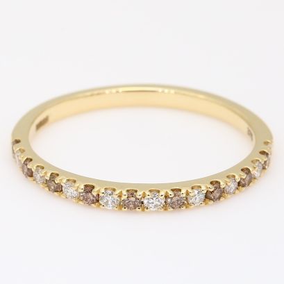 Medley champagne and white diamond stackable ring