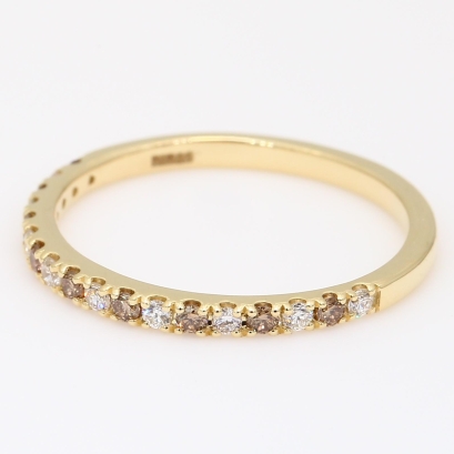 Medley champagne and white diamond stackable ring