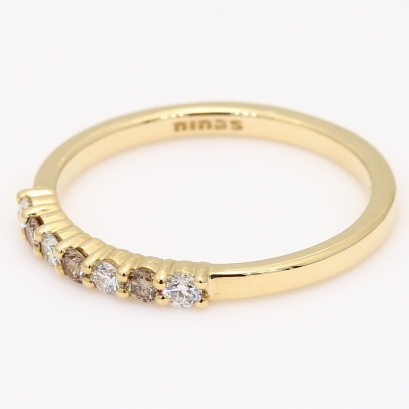 Motif champagne and white diamond ring
